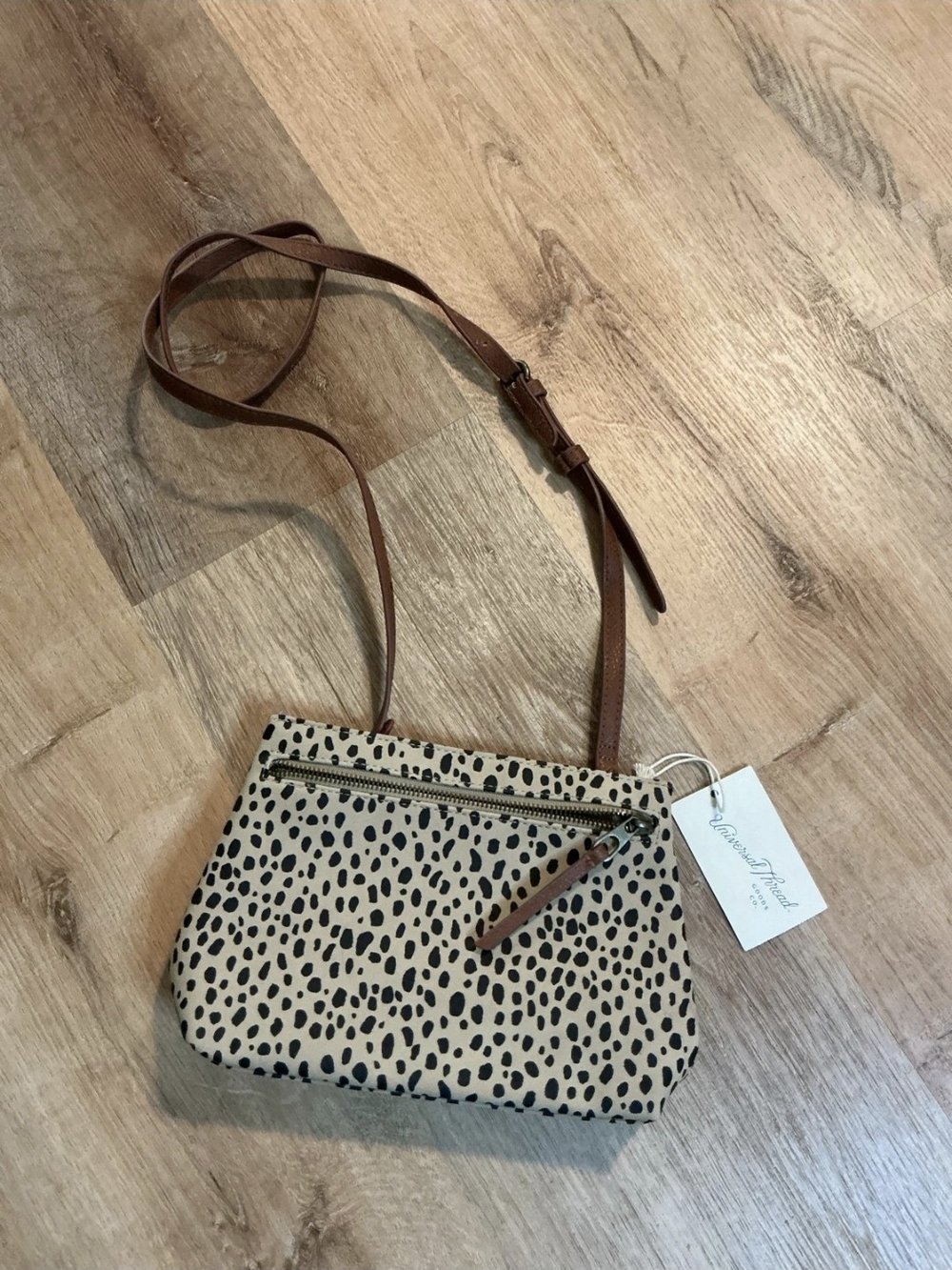 Universal Thread Black & Cream Spotted Crossbody Bag